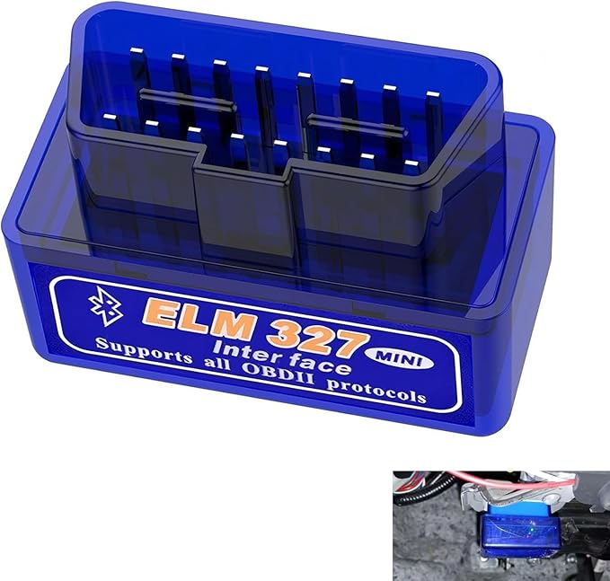 OBD2 Scanner, ELM327 V2.1 Bluetooth Diagnostic Tool, Universal Car Code Reader for Android iOS, Real-time Vehicle Data Monitor (Blue)
