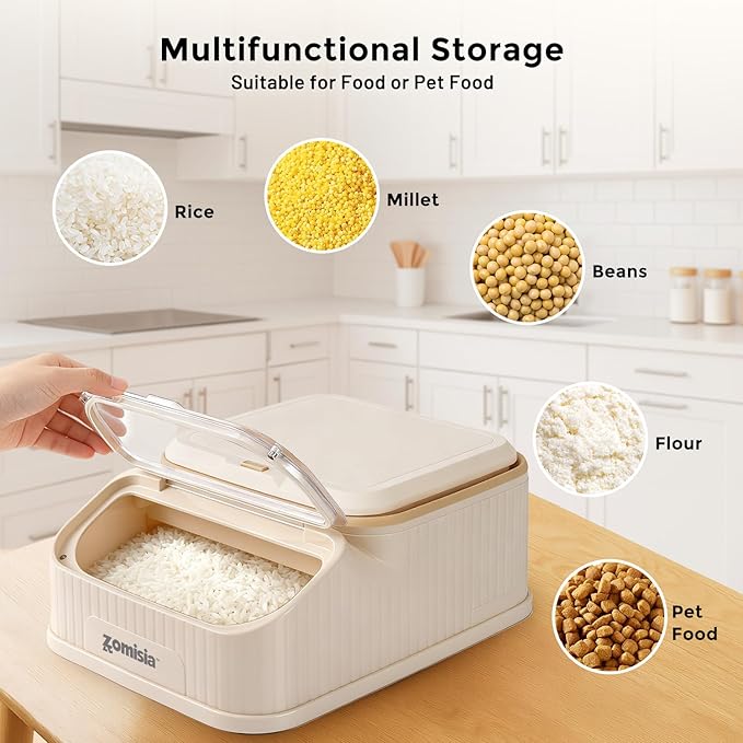 20-30lbs Collapsible Dog Food Storage - First-in, First-out Easy Dispense Base for Freshness, Pet Food Storage Containers with Transparent Lid and Scoop