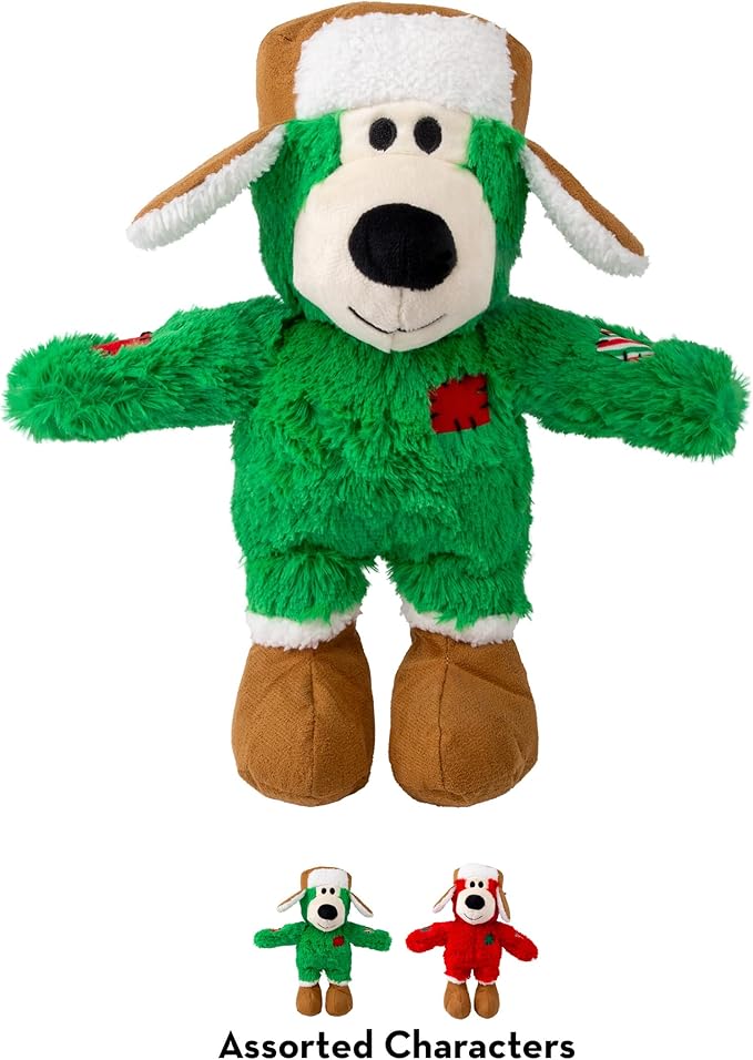 KONG Holiday Dog Toy Christmas Combo Pack – Wild Knots Bear, Whole Antler Chew, Cozie Reindeer (Medium/Large)