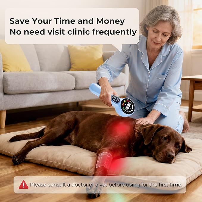 24 Diodes Pet Cold Laser Therapy Device for Dogs, Near Red Light Therapy for Cat Joint, 650nm*16+808nm*8, Muscle Relax and Pain Relief, Horse Infrared Machine at Home Accelerate Healing Equine Hip