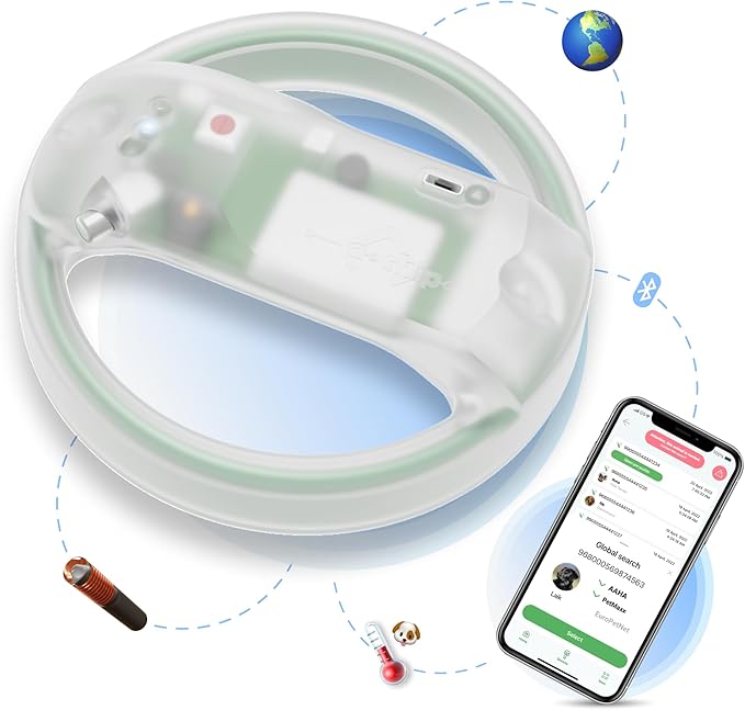 Microchip Scanner - RFID Reader - Chip Pet Scanners with Registration and Temperature Monitoring Seamless Animal ID Integration for Animals, Dogs, Cats, Puppy, Kitten (FBM)