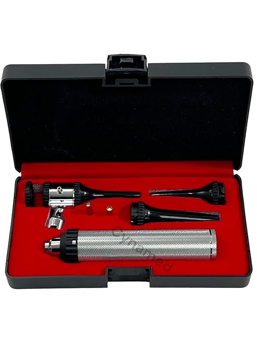 ArtLaB-Premium Veterinary Otoscope Set Kit Veterinary Diagnostic Set Instrument with Reusable Ear Speculas Set -Veterinary Diagnostic Otoscope Set and Hartmann Speculum (Vet Slit Head Otoscope)