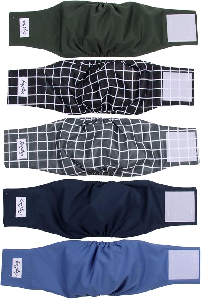 Reusable Dog Belly Bands for Male Dogs Diapers,5 Pack Premium Washable Dog Diapers Male Doggie Nappies Wrap,XXL