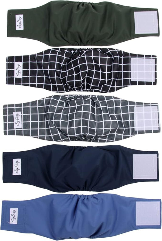 Reusable Dog Belly Bands for Male Dogs Diapers,5 Pack Premium Washable Dog Diapers Male Doggie Nappies Wrap,XXL