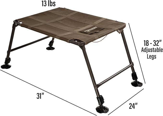 Momarsh Final Stand Dog Adjustable Training Platform & Storage Panel | Hunting Stand | Elevated Pet System for Place, Agility & Steadiness | Dog Trainer System | Mesh Bottom Mud Feet | 150lb Capacity