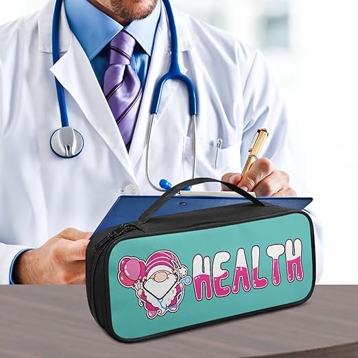 Gomyblomy Stethoscope Case with Extra Room for Nursing Accessories, Pink Dwarf Stethoscope Carrying Case with Handle for Nurse Doctor, Universal Stethoscope Holder Storage Bag