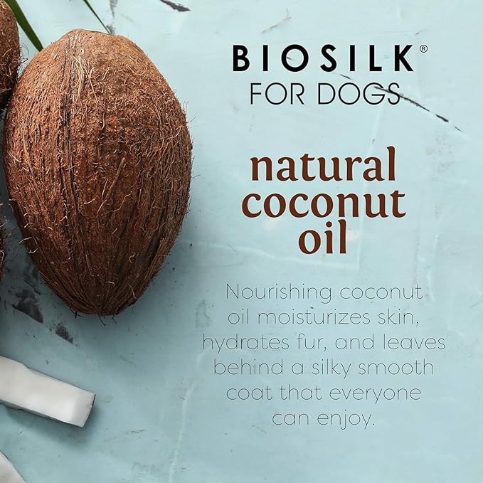 BioSilk for Dogs Silk Therapy Dog Shampoo Spray with Organic Coconut Oil - Waterless Dog Dry Shampoo Spray from BioSilk Silk Therapy, 7 Fl Oz - 2 Pack