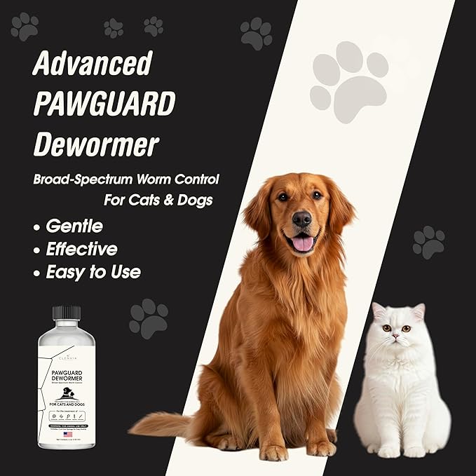 PawGuard Dewormer – Advanced Dewormer for Cats & Dogs | Safe & Effective Liquid Worm Treatment | Chicken Flavor (120ML)