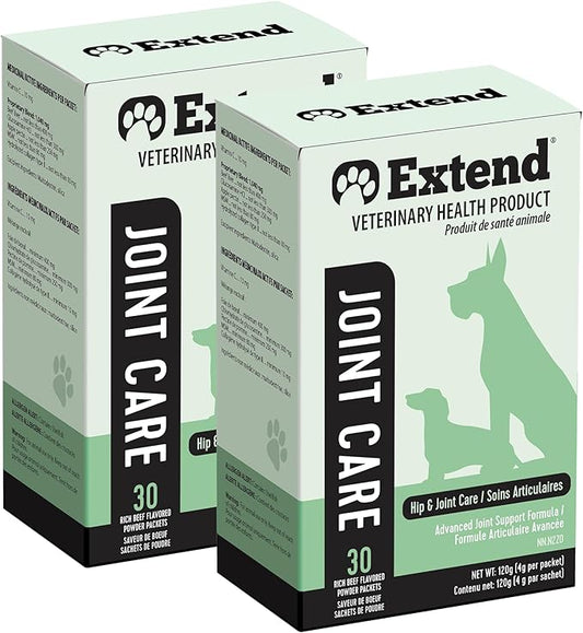 Extend Dog Hip and Joint Supplement Beef Flavored Powder Packets with Glucosamine, Chondroitin, MSM & Collagen, Hip & Joint Support, Mobility & Cartilage Health, Daily Dog Supplement, 60 Count