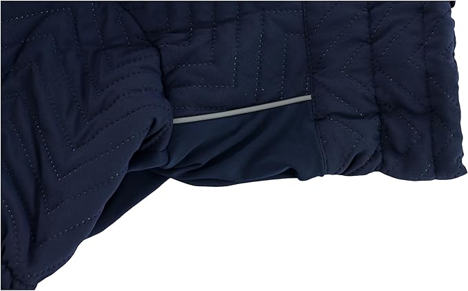 Lovelonglong Warm Dog Coat Double Layers Vest, 4 Legs Covered Windproof Waterproof Reflective Outdoor Skating Costume for Corgis Dachshund Navyblue D-L