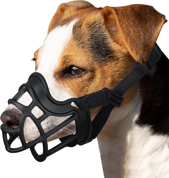 Basket Dog Muzzle Size 2 and Bluewhite Dog Muzzle Size 2 Set, Dog Mouth Guard for Biting Chewing Scavenging, Best for Aggressive Dogs