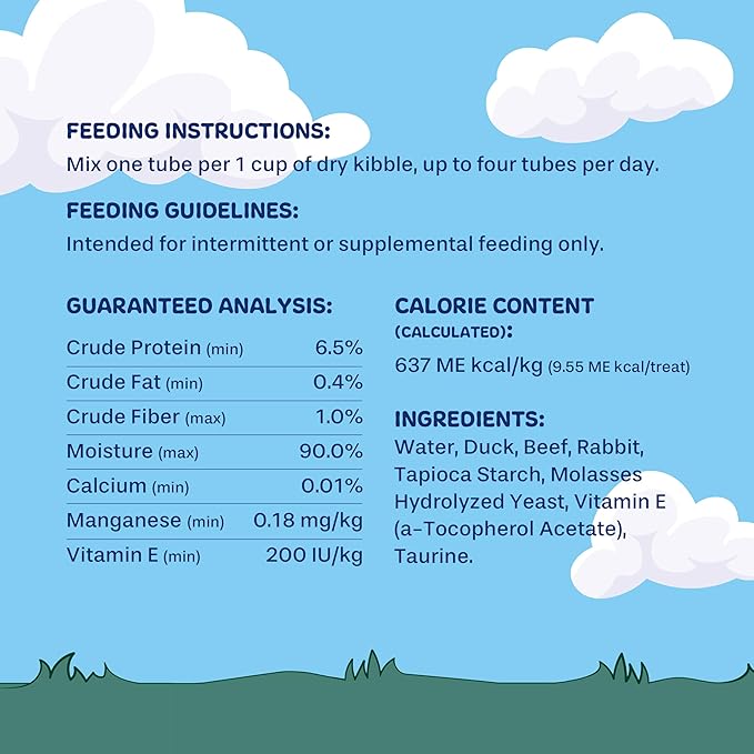 Good Boy Carnivore’s Delight Protein Purees Dog Food Mixers for All Adult Dogs, 30 Count, Easy Single-Serve Triple Flavor Topper Treats with Duck, Beef and Rabbit