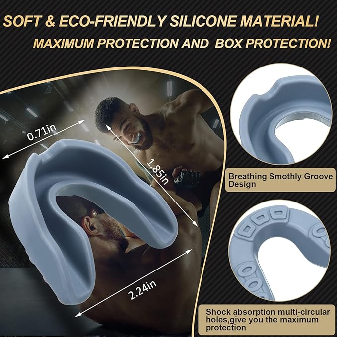 BBTO 6 Pcs Youth Kids Mouth Guard for Sports, Boys Girls Mouth Guard with Case, Mouthguard for Wrestling Boxing Basketball Hockey Football
