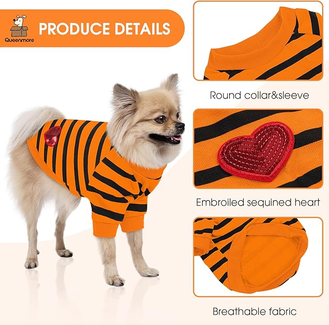 Queenmore Small Dog Shirt,Soft Breathable Dog Shirt for Dogs Cats Boy Girl,Pet Clothes for All Season,Breathable Lightweight Pet Tshirt for Frenchie, Dachshund, Yorkie
