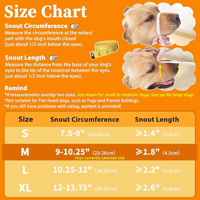 Mayerzon Dog Muzzle for Large Medium Small Dogs, Adjustable Fit, Soft & Sturdy Fabric, Prevents Fierce Barking Biting Chewing, Ideal for Grooming Walking Vet Visits, Allows to Pant Drink (Khaki, M)