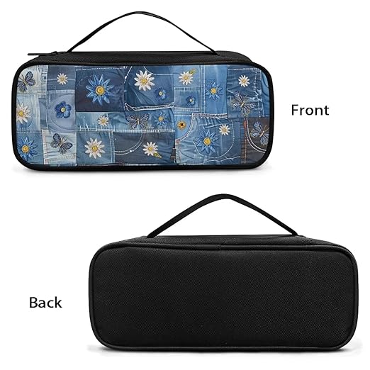 Gomyblomy Denim Daisy Stethoscope Case for Nurse and Doctors, Fit for Most Stethoscopes, Large Stethoscope Holder with Extra Room for Nurse Accessories for Nurses Doctors