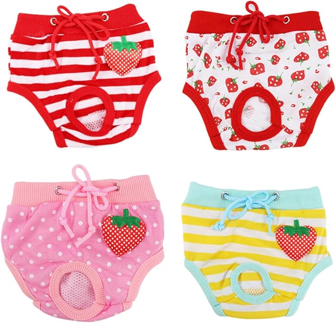 Pet Safety Pants for Dogs Cats Comfortable Cotton Sanitary Menstruation Diapers for Washable Dog Diapers and Pet Physiological Pants