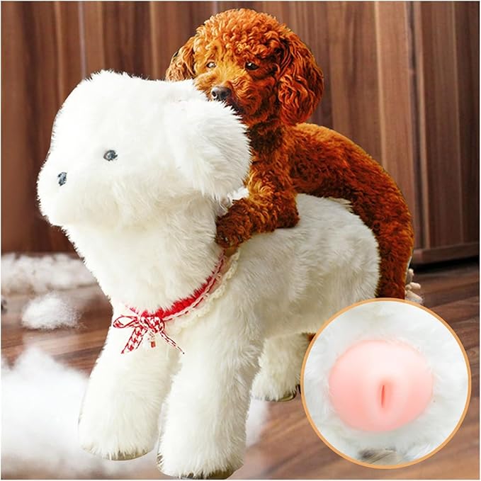 Male Pet Estrus Vent Dog Toys, Silicone Simulation Mating Pet Toy, Pet Dogs Interactive Plush Squeaky Toys, Plush Doll Bride for Dog Wedding Gift 18cm/7.1in