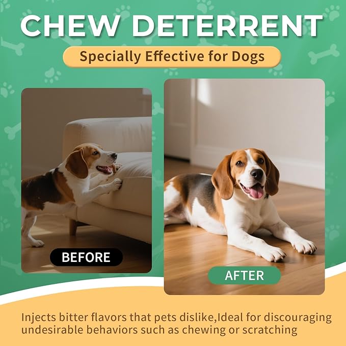 No Chew Spray for Dogs and Cats, Bitter Anti-Chew Dog Deterrent & Training Aid to Stop Chewing, Licking, Marking & Protects Furniture,Indoor & Outdoor Use –5.92 fl oz