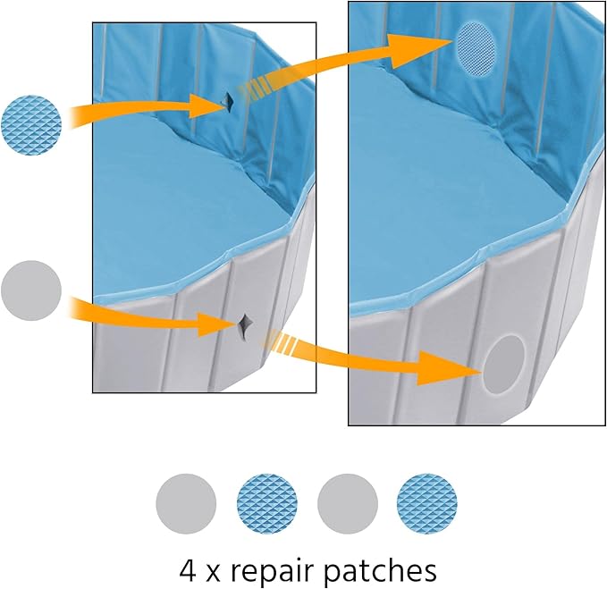 Yaheetech Foldable Hard Plastic Dog Pet Bath Swimming Pool Collapsible Dog Pet Pool Bathing Tub Pool for Pets Dogs & Cats Outdoor -55 x 11.8 inch, Grey
