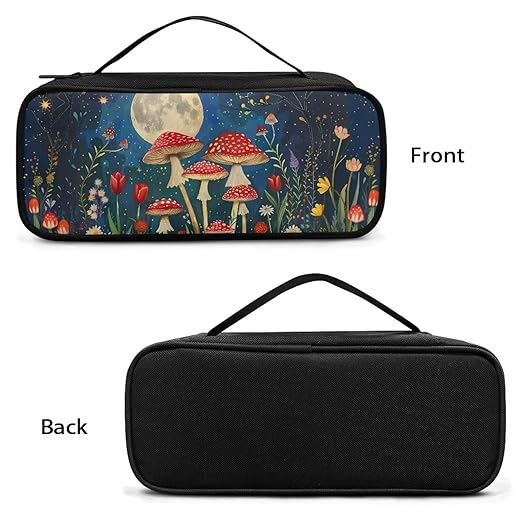 Gomyblomy Portable Stethoscope Case with Extra Room and Handle for Nurse and Doctors, Mushroom Moon Print Stethoscope Holder Storage Bag Compatible with Most Stethoscope