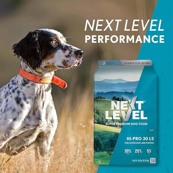 Next Level Super Premium Dog Food – HI-PRO 30 LS™ – Dry Kibble for Dogs for All Life Stages All Breeds – 30% Protein, Gluten Free Grains - High Energy and Active Dogs & Puppies