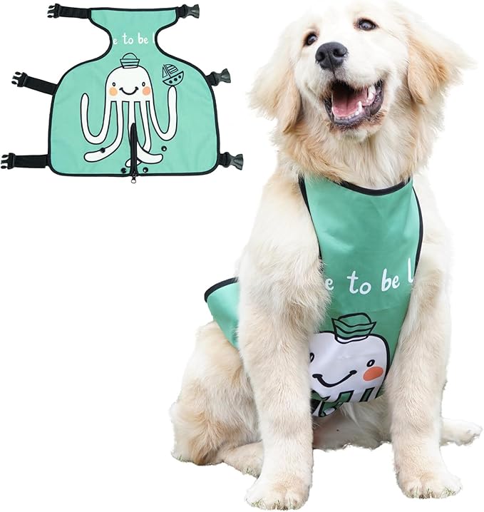 Dog Belly Band Waterproof Protector Vest for Female Dogs in Heat Soft Inner Fluff Reusable Apron Green XX-Large