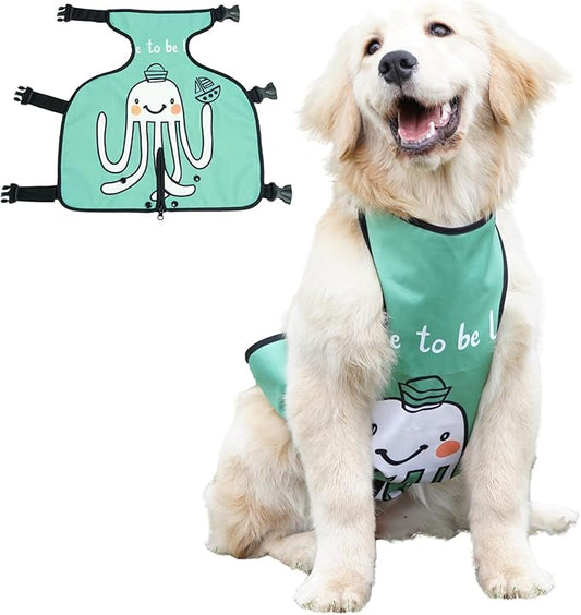 Dog Belly Band Waterproof Protector Vest for Female Dogs in Heat Soft Inner Fluff Reusable Apron Green XX-Large