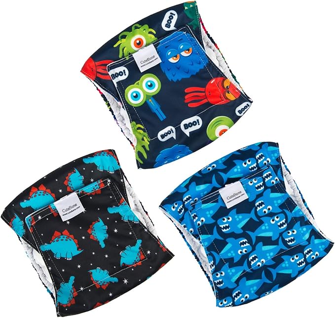 CuteBone Dog Belly Bands for Male Dogs Wraps Washable Doggie Diapers DM07L