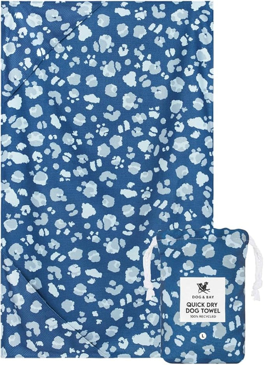 Dock & Bay Pet Towel - Super Absorbent & Quick Drying Dog Towels with Bag - 100% Recycled - K9 Camo, Large (120x70cm, 47x27)