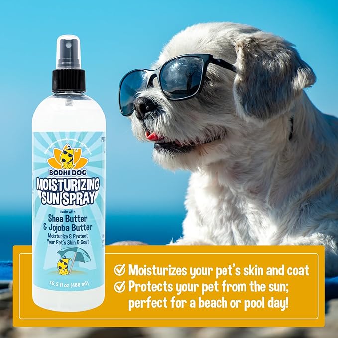 Bodhi Dog Sunscreen Moisturizing Pet Sun Spray (16.5 Fl Oz) - Safe for Dogs, Cats & Horses - Natural Protection for Skin, Coat, Nose, Ears - Hydrating & Non-Toxic - Made in USA