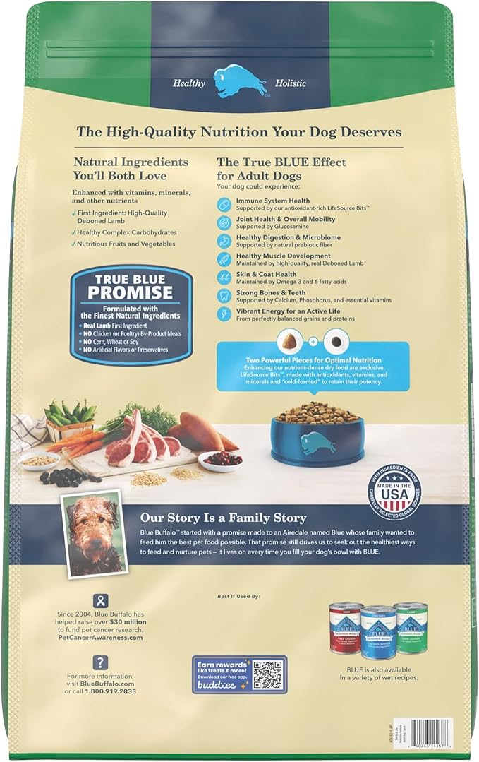 Blue Buffalo Life Protection Formula Adult Dry Dog Food, Helps Build and Maintain Strong Muscles Lamb & Brown Rice Recipe, 24-lb. Bag