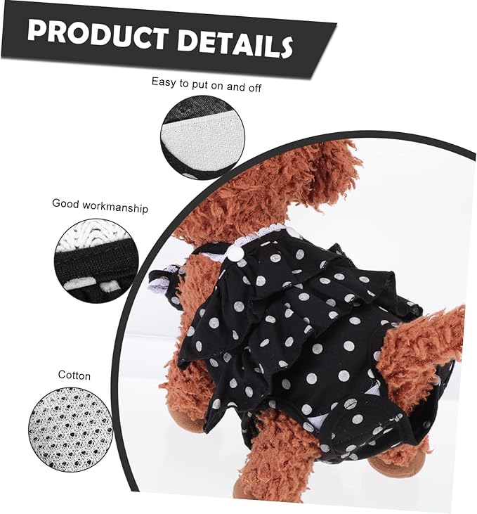 BESPORTBLE Female Dog Physiological Pant Pet Diaper for Heat and Incontinence Protection Washable Reusable Black XL Dog Pants to Prevent Mating and Maintain Cleanliness