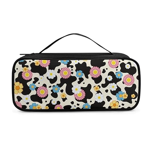 Gomyblomy Daisy Cow Print Stethoscope Case for Nurse and Doctors, Fit for Most Stethoscopes, Large Stethoscope Holder Organizer Bag for Medical Accessories, Shockproof