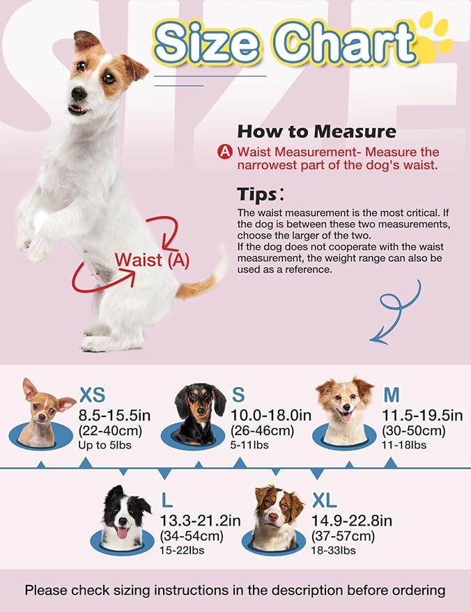Dono Dog Diapers Female for Large Dogs with Stretchy Waist, Disposable Full Wrap Puppy in Heat Period Diapers, 360° Leak-Proof Super Absorbent Doggie Small Medium