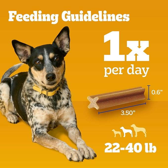 Pedigree Dentastix Small & Medium Breed Dog Treats, Original with Real Chicken, Dog Dental Treats, 21.1 oz. Bag (45 Treats Total)