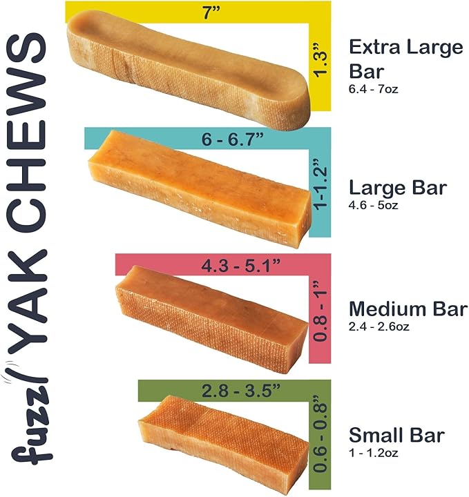 Yak Chews Blueberry, Strawberry, Peanut Butter, Cranberry Medium Pack 4 - Himalayan Yak Chews for Dogs - Natural Dog Chew