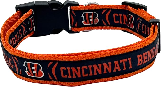 Pets First NFL Cincinnati Bengals Licensed PET COLLAR, Large - Heavy-Duty, Strong, and Durable Dog Collar. Available in 31 Football Teams and 4 Sizes