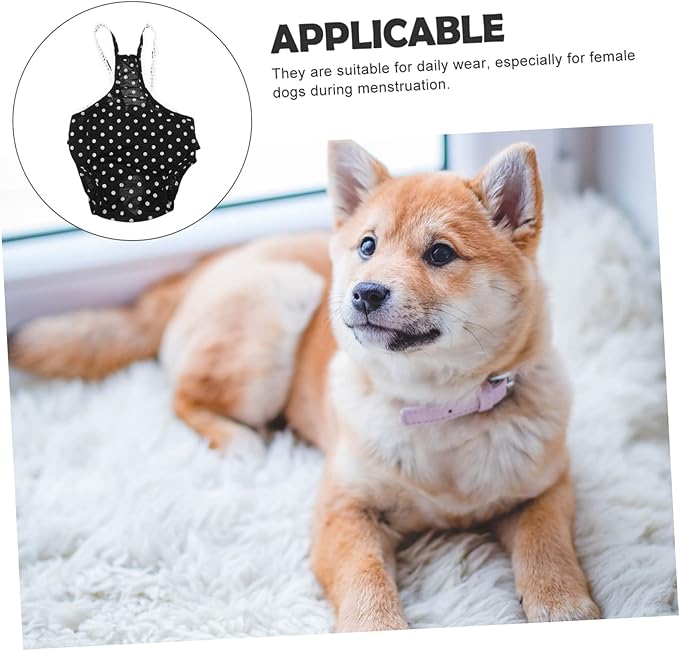 1pc Pet Diaper Suspenders Dots Printing for Female Dogs Breathable Pants Prevents Mating During Heat