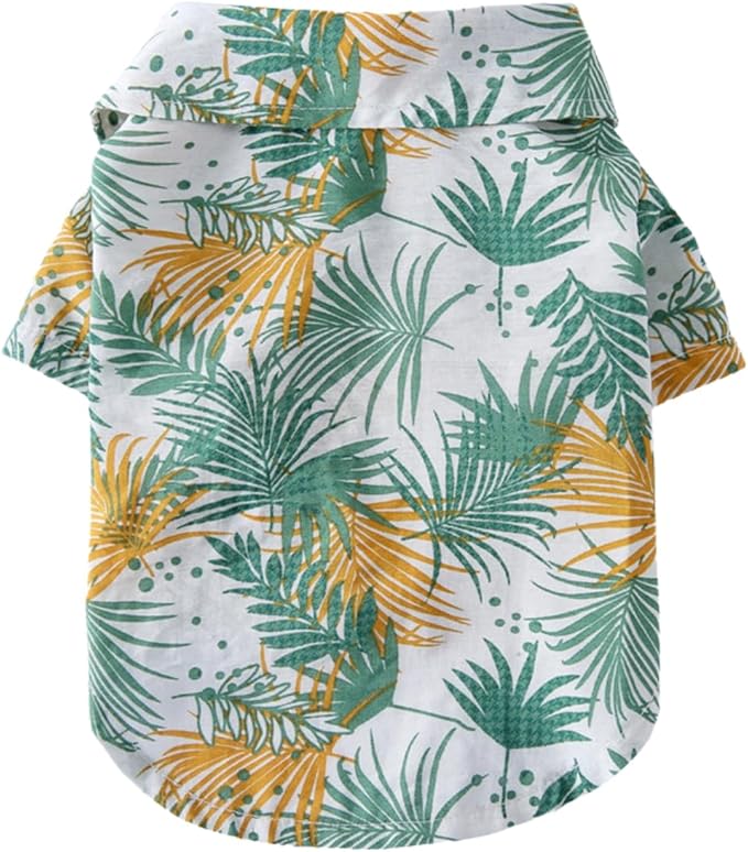Tangpan Daisy Tropical Print Pet Dog Shirt Puppy Summer Hawaiian Beach Polo Shirts Clothes (Z White,XS)