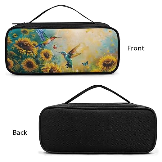 Gomyblomy Sunflower Hummingbird Stethoscope Case Compatible with Most Stethoscopes, Lightweight Stethoscope Case with Extra Mesh Pocket for Nurse Accessories