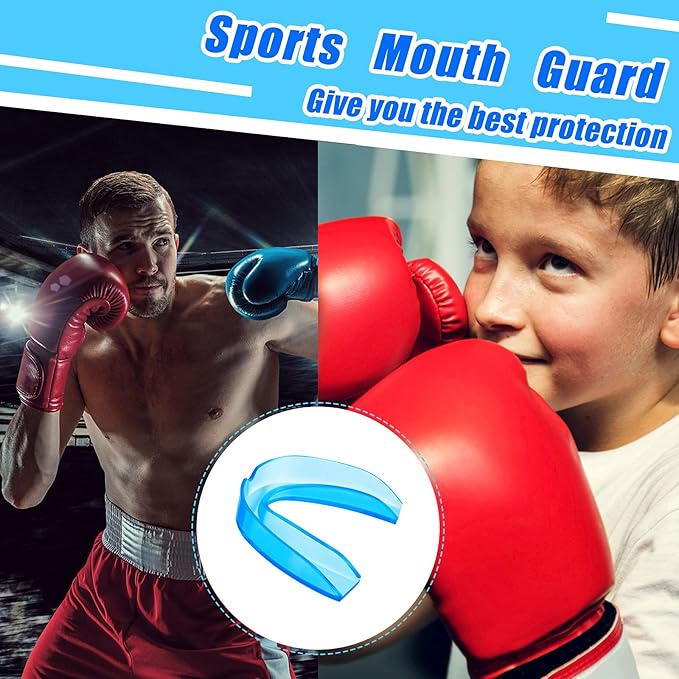 BBTO 20 Pieces Sports Mouth Guard Boxing Mouth Protection Athletic Mouthpiece for Football Basketball Hockey Karate Rugby Match(Blue,Adult (11 yrs & Above))