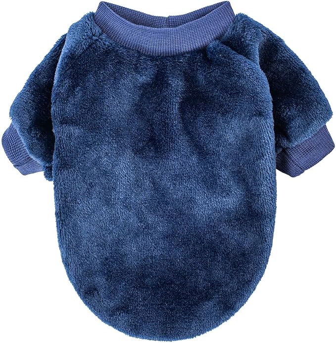 FabriCastle Small Dog Sweater, 3-Pack Dog & Cat Clothes, Soft and Warm Pet Jackets XXS XS S for Small Dogs Male & Girl, Winter Pet Apparel Costumes, Puppy Outfits (Grey,Blue,Dark Blue, Medium)