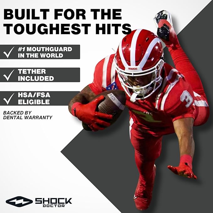 Shock Doctor Nano Double Mouthguard, Protects Upper and Lower Teeth, Youth & Adult available