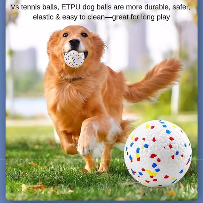 Automatic Ball Launcher for Dogs ，The Upgraded Ball Thrower Adjustable Distance 20-45ft Including 6 PCS 2.3-inch Sized ETPU Balls, Interactive Dog Toys Suitable for Small to Medium Sized Dogs
