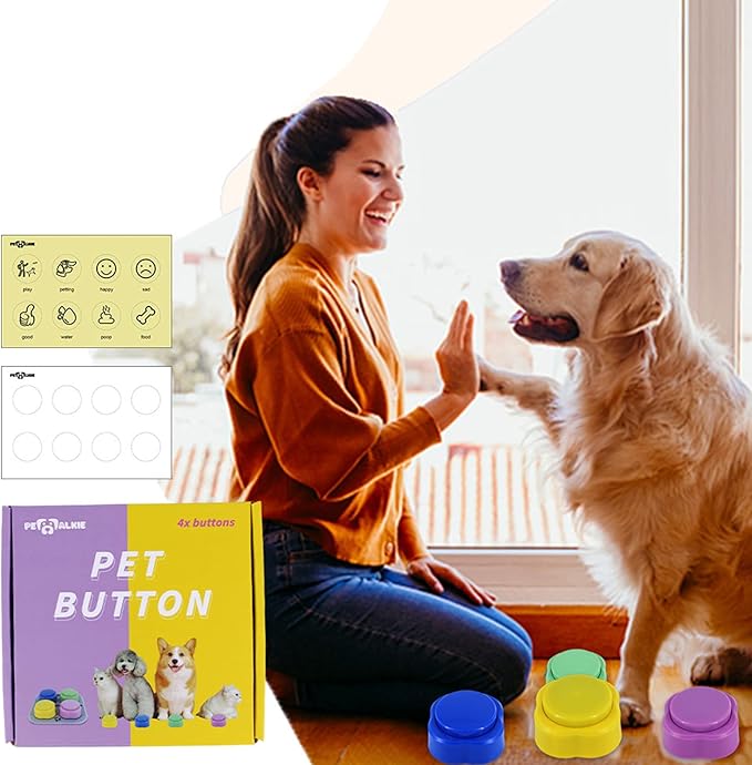 Dog Button Talking Button for Pet Communication Speaking Button for Dog Communicate Through Word Set of 4