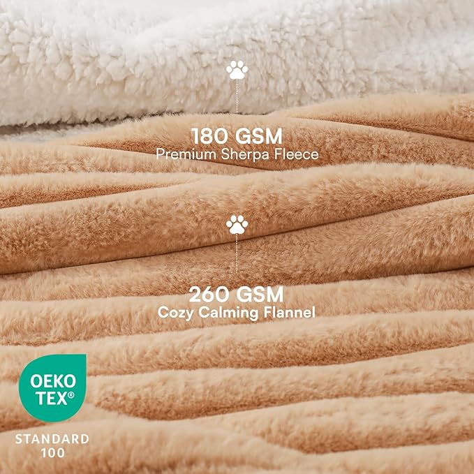 Luciphia Waterproof Dog Blanket for Small Puppy Ultra-Soft Calming Cut Pile Flannel Throw Durable & Warm Furniture Protection for Couch Car Pet Cat Blanket Machine Washable Warm Caramel,S(40''x28'')