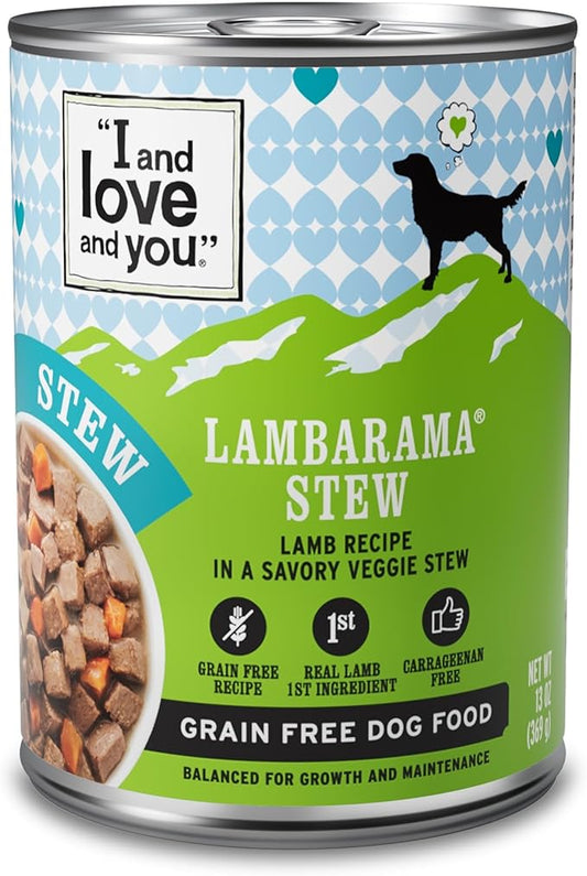 I AND LOVE AND YOU Wet Dog Food - Lambarama Stew - Lamb Recipe, Grain Free, Filler Free 13 Ounce (Pack of 1)
