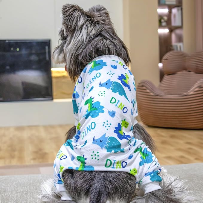 CuteBone Soft & Stretchy Dog Pajamas - Cozy Pet Jammies Breathable Jumpsuit for Small Dogs - All-Season Comfy Outfit Easy-On Pullover Design - Keeps Pets Warm & Comfortable P290M