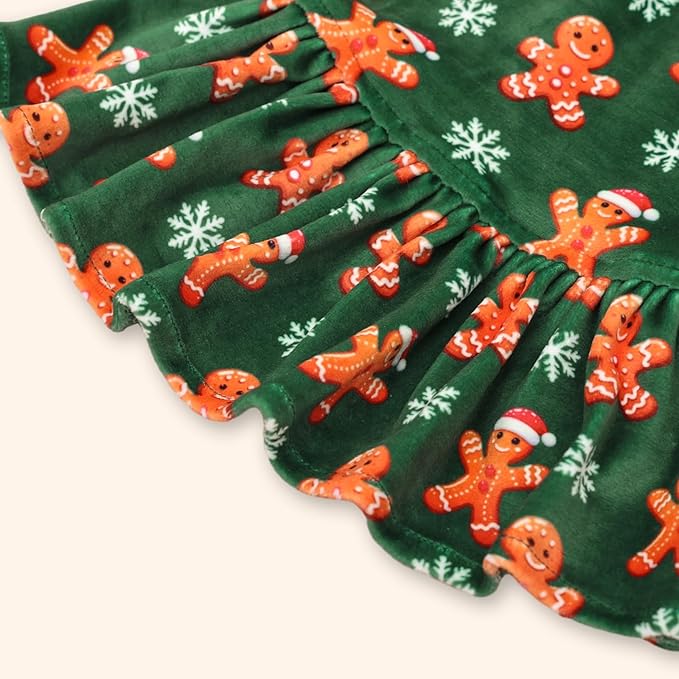 CuteBone Turtleneck Dog Velvet Dress Christmas Puppy Skirt Costume Pet Clothes Cat Apparel with Bow Hair Rope for Small Dogs CVD25XXS